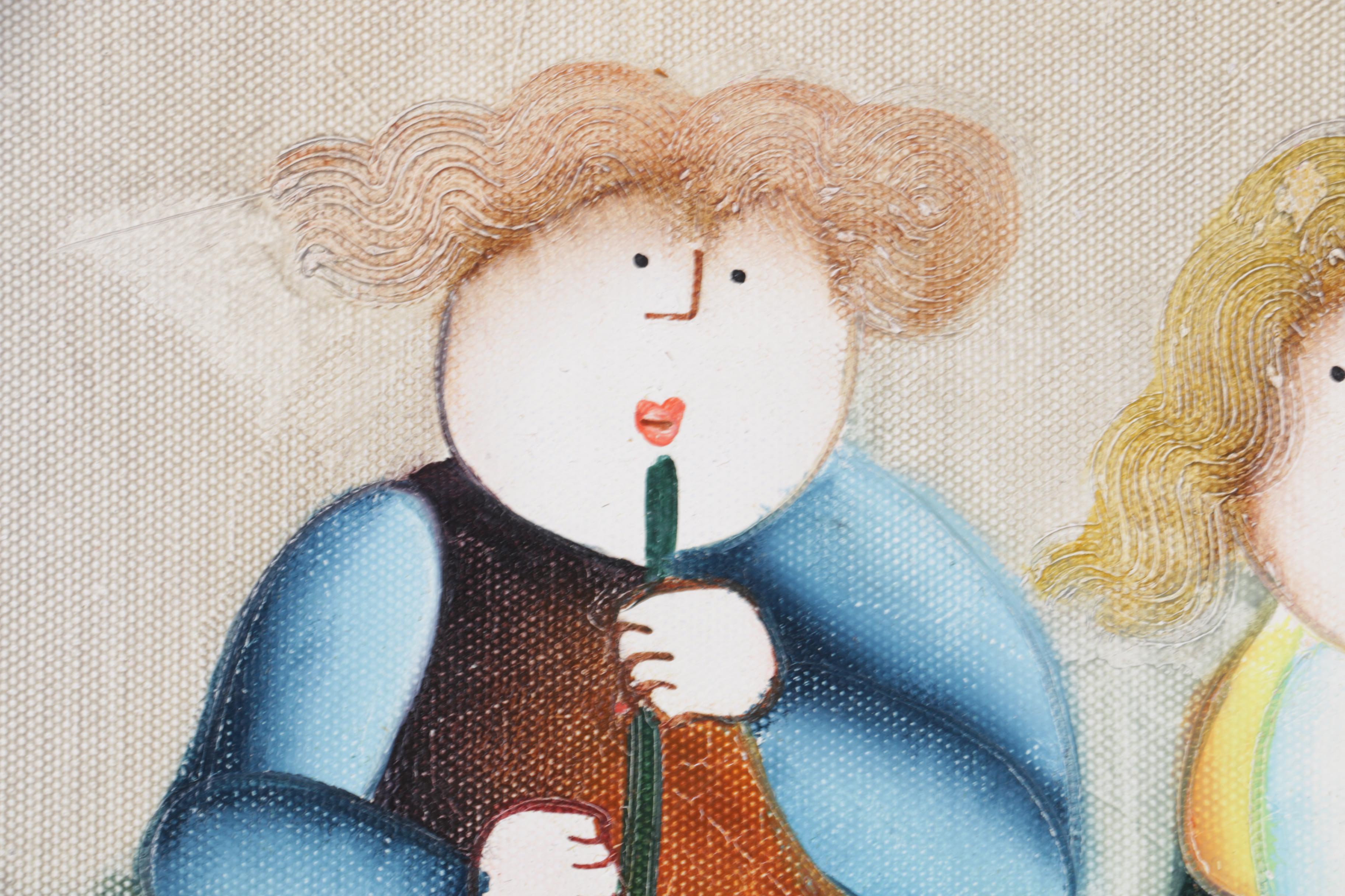 Joyce Roybal Oil Painting on Canvas of Musicians