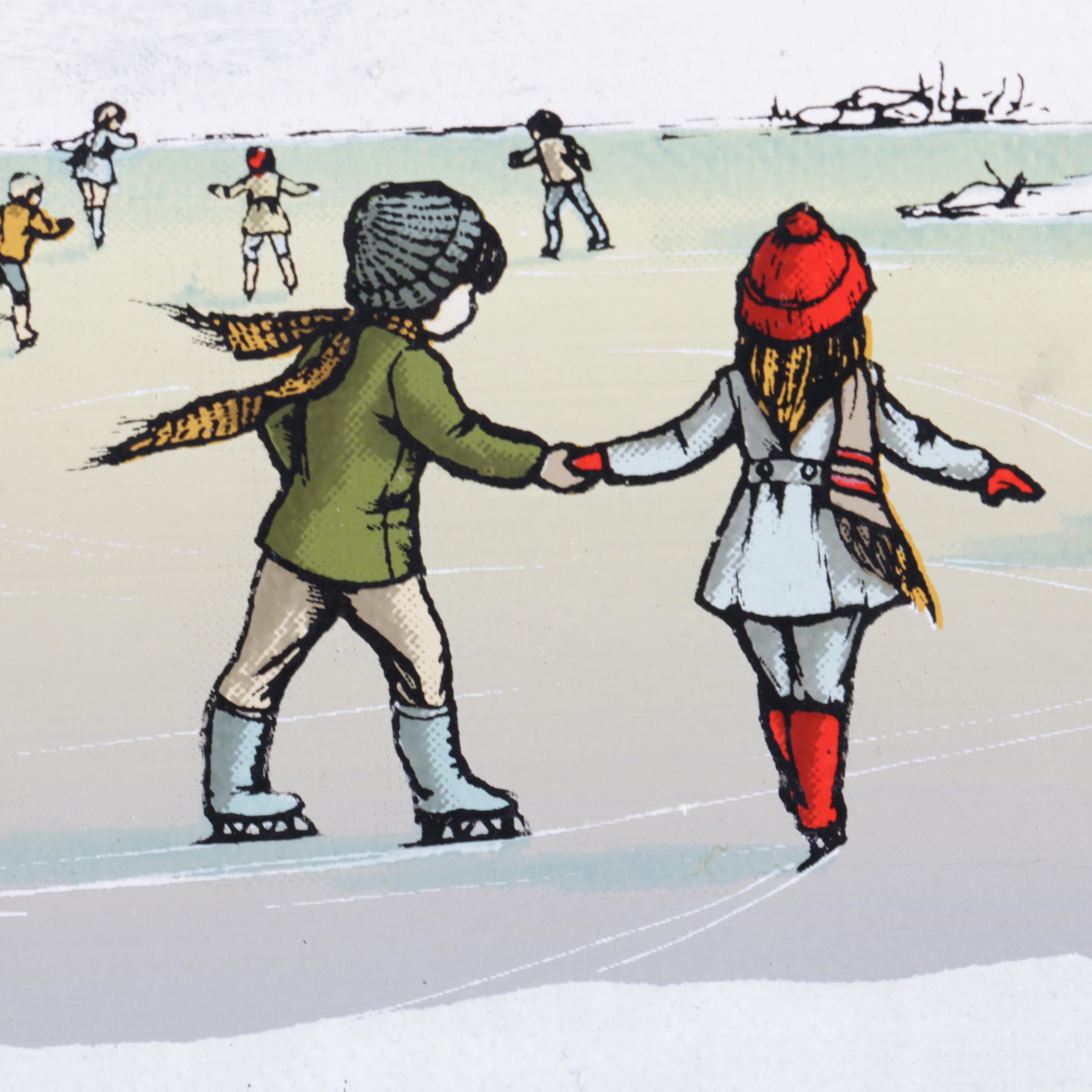 H. Hargrove Serigraph on Canvas of Winter Scene