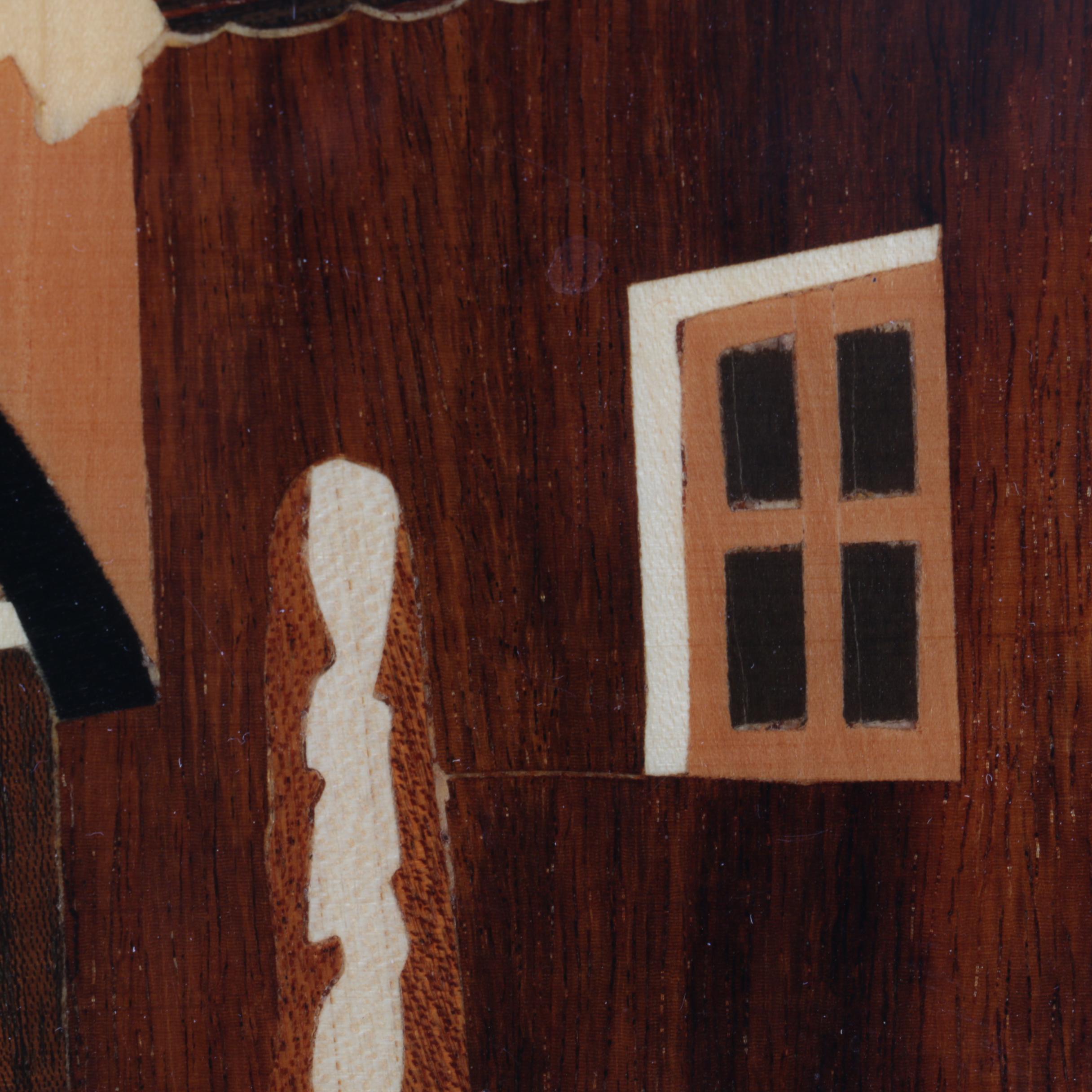 Marquetry Panel of a Coastal Scene