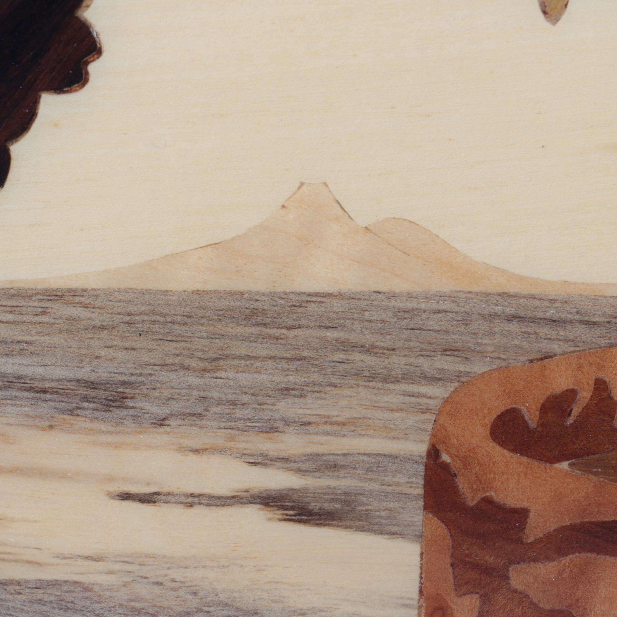 Marquetry Panel of a Coastal Scene