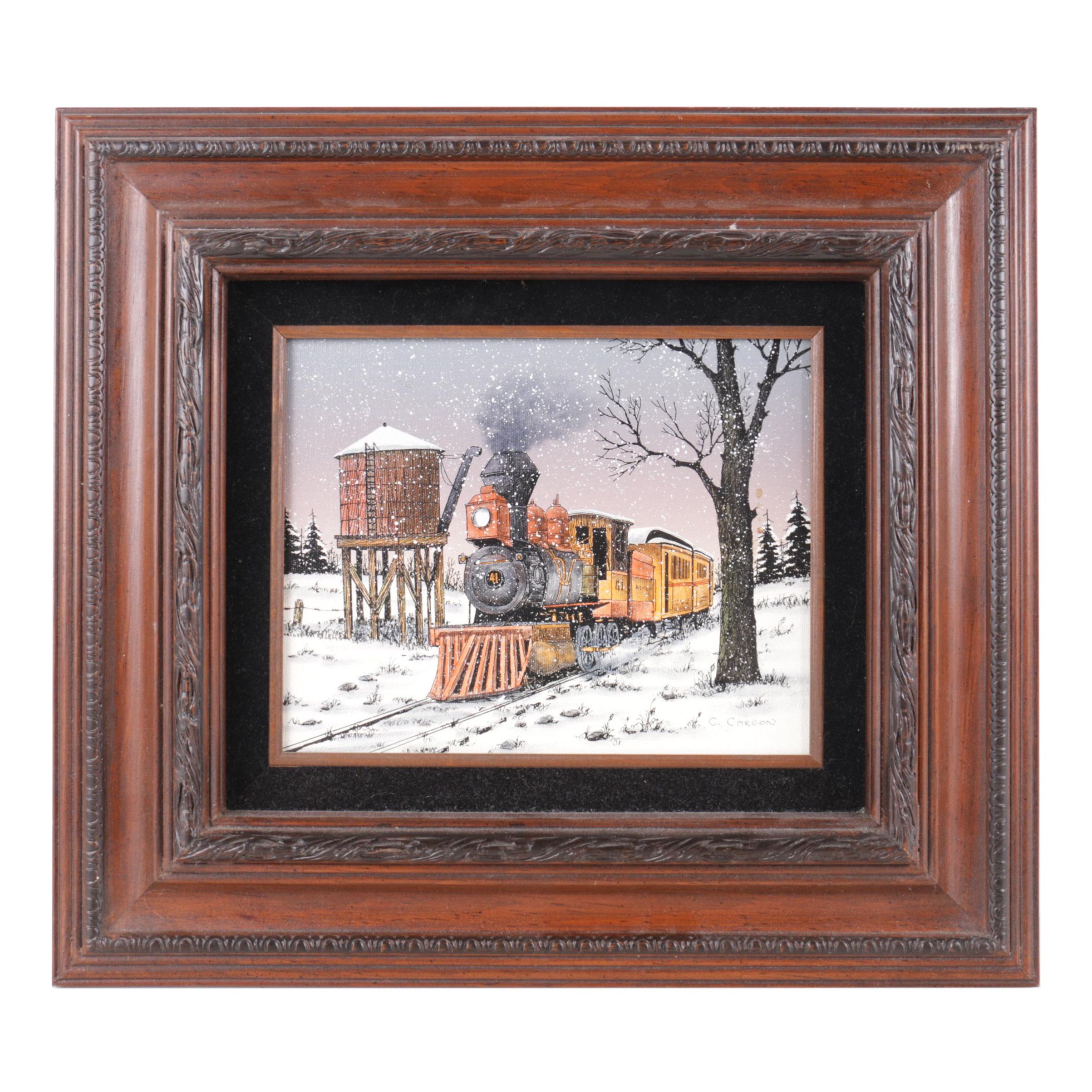 C. Carson Oil Painting of a Train