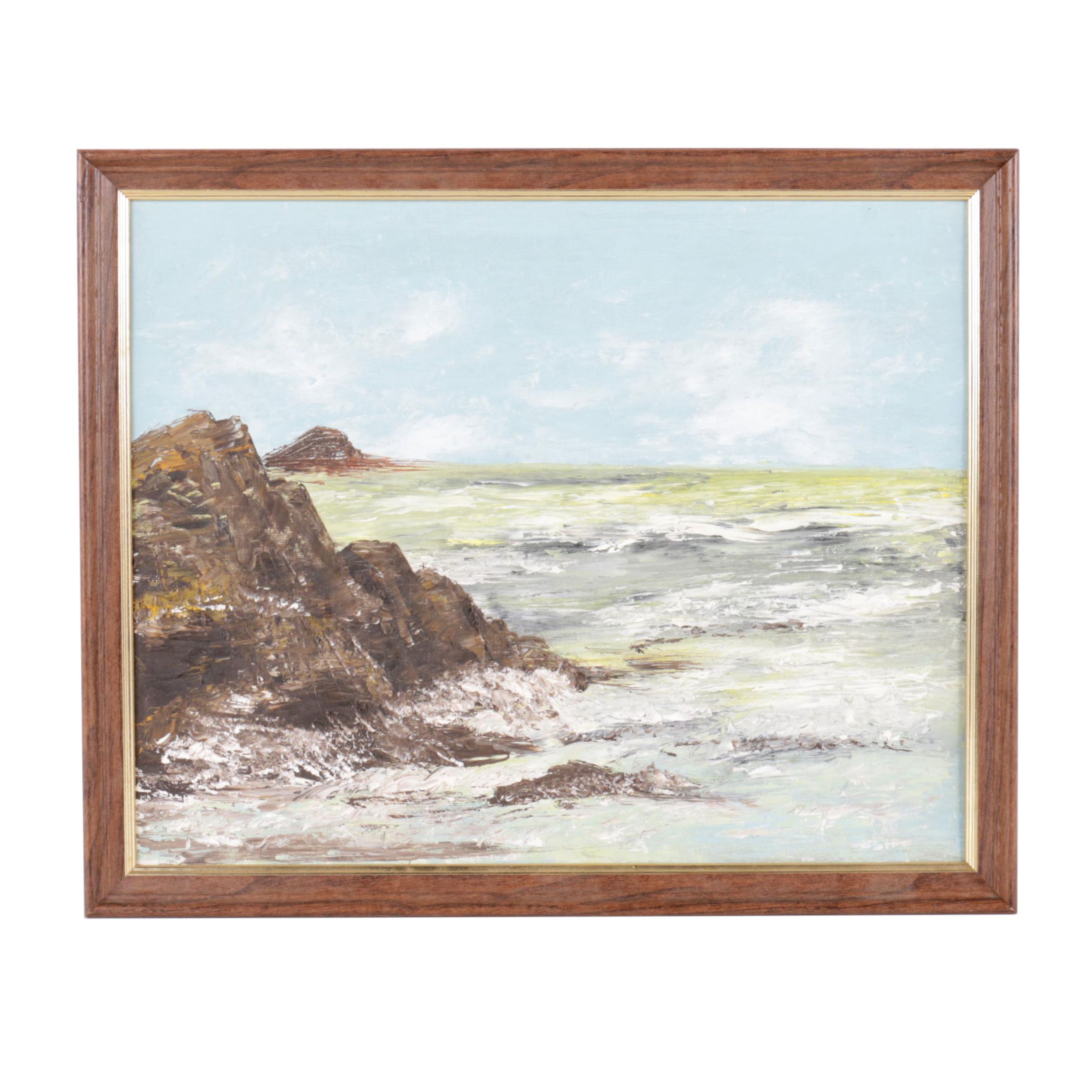Gordon Abbot Oil on Board of a Seascape