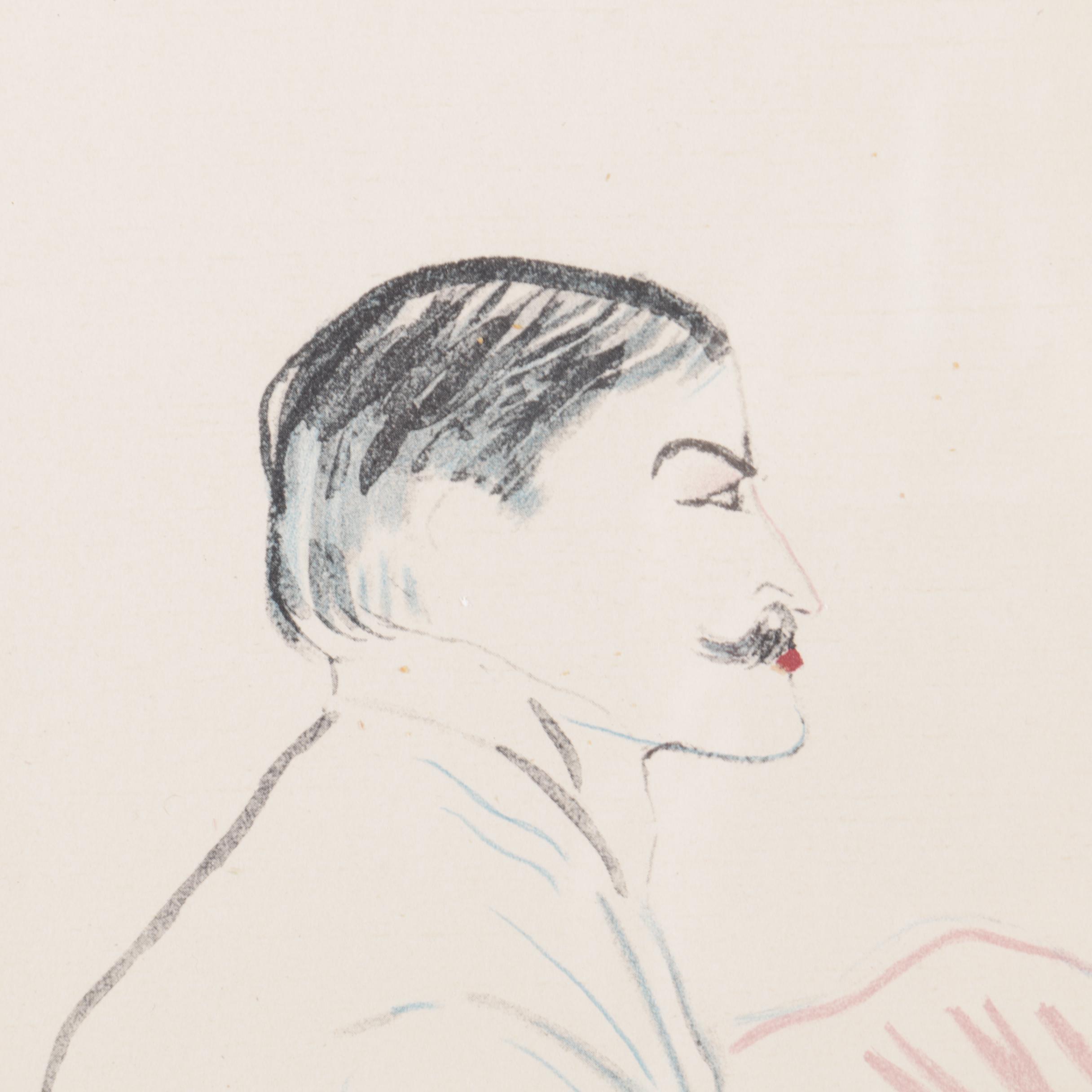 Lithograph after Henri de Toulouse-Lautrec's "Lucien Guitry et Jeanne Granier"