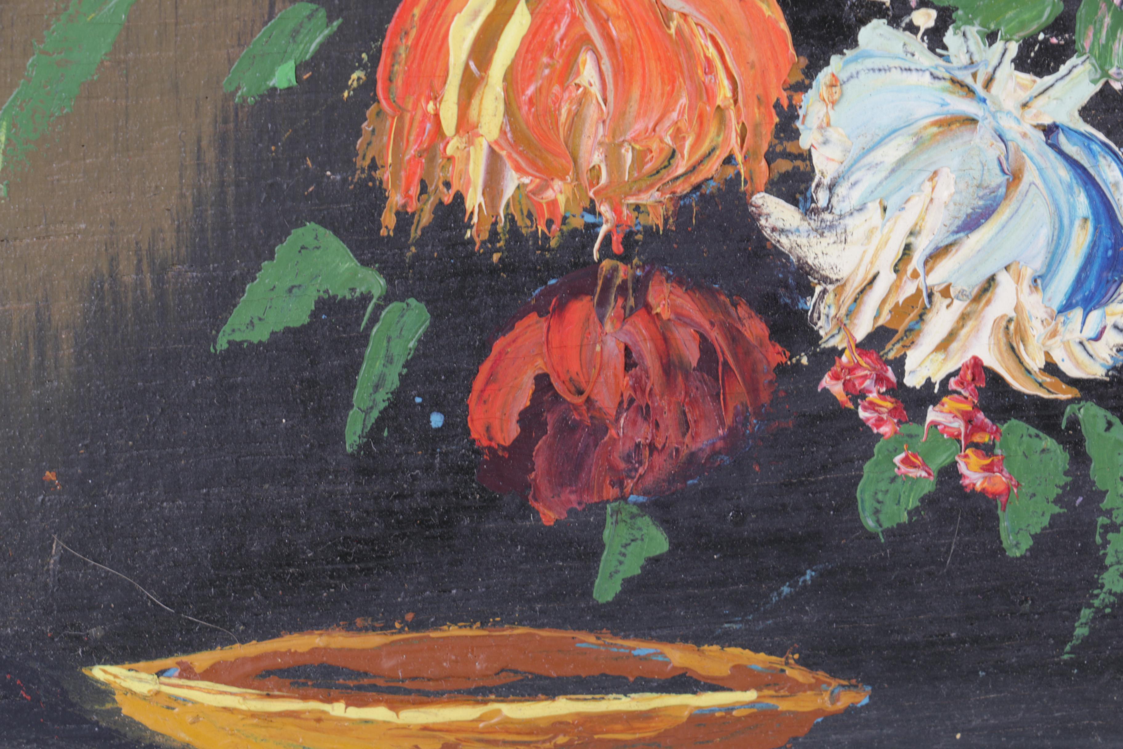 K. Houg Oil Painting of a Floral Arrangement