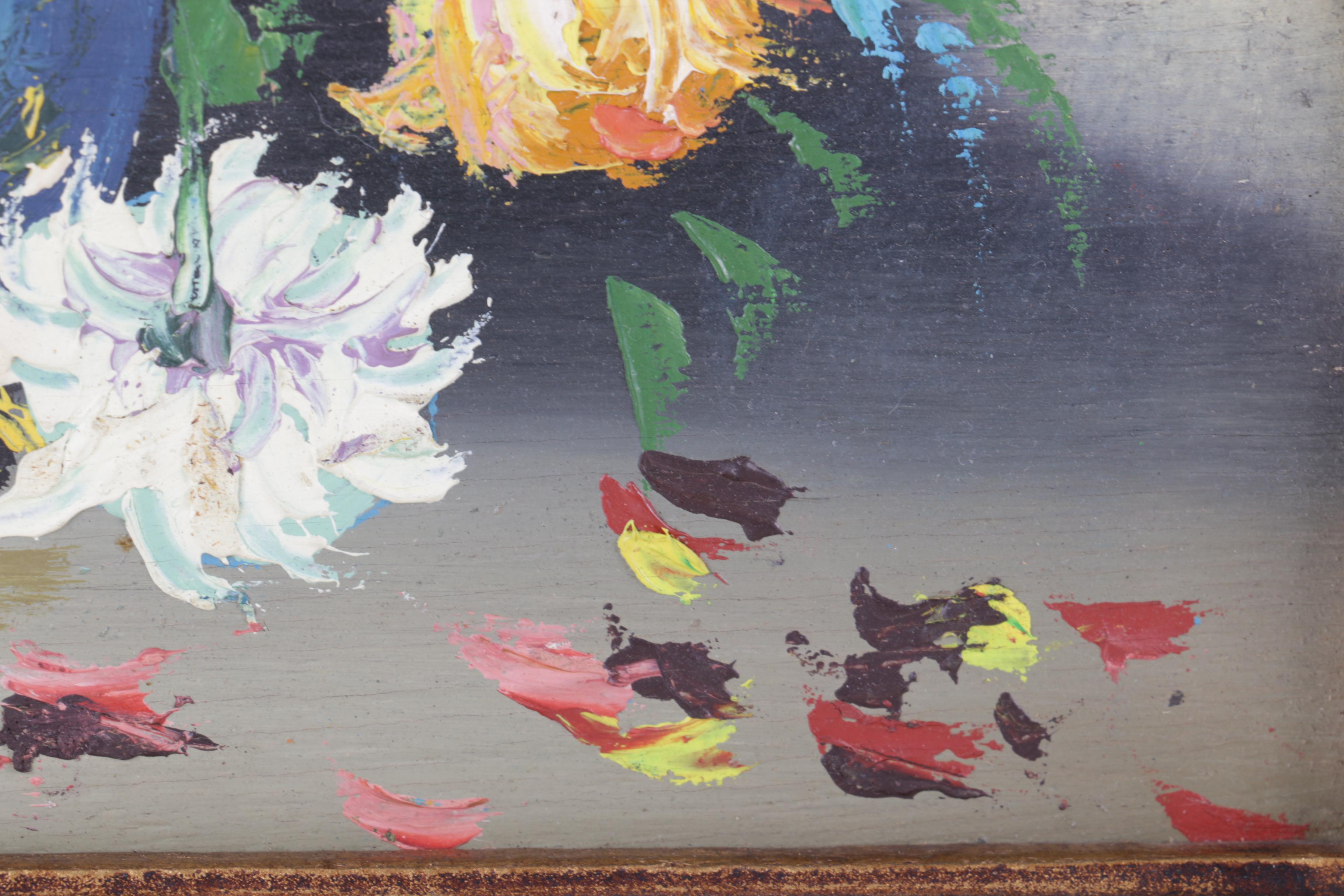 K. Houg Oil Painting of a Floral Arrangement