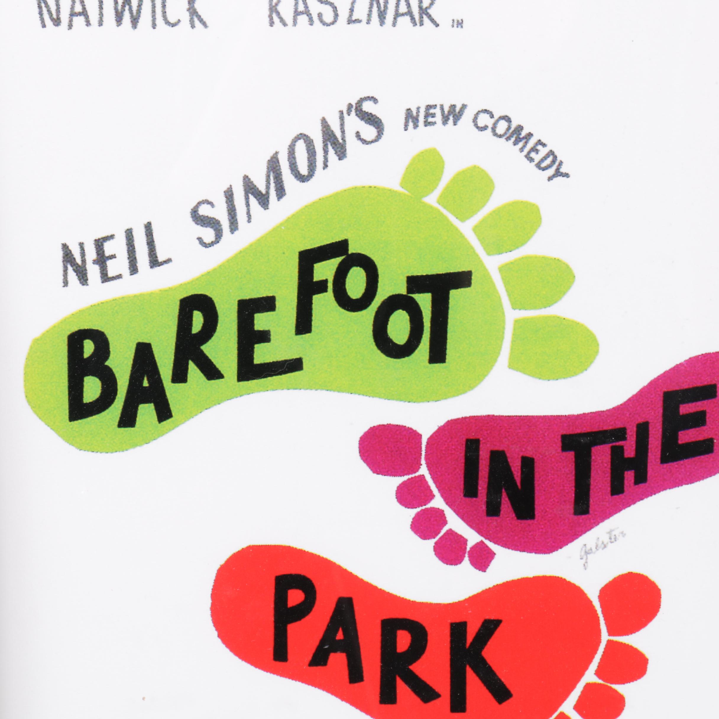 1963 Theater Poster for "Barefoot in The Park" Tryout in Washington DC