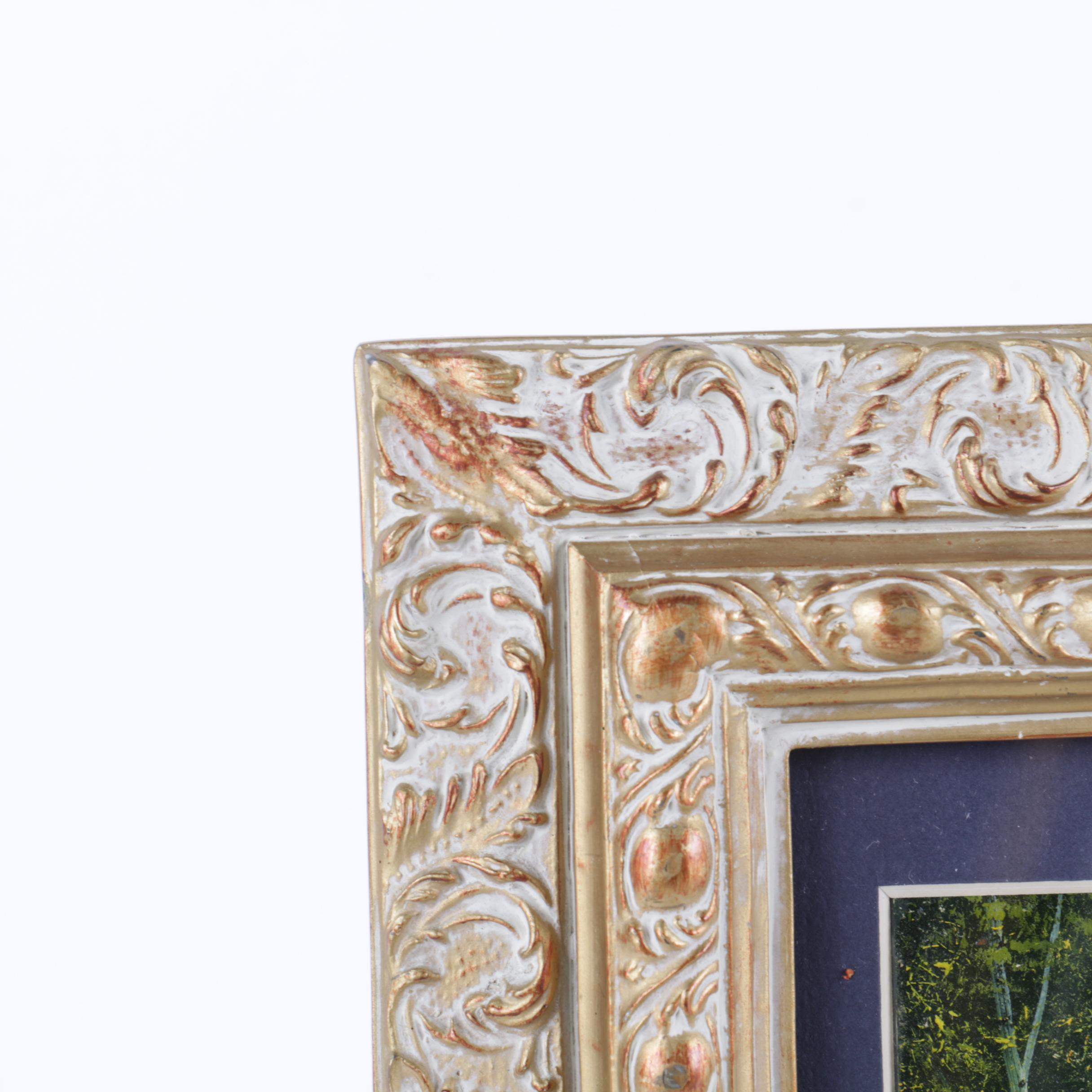 Oil Painting on Panel Landscape with Birch Trees