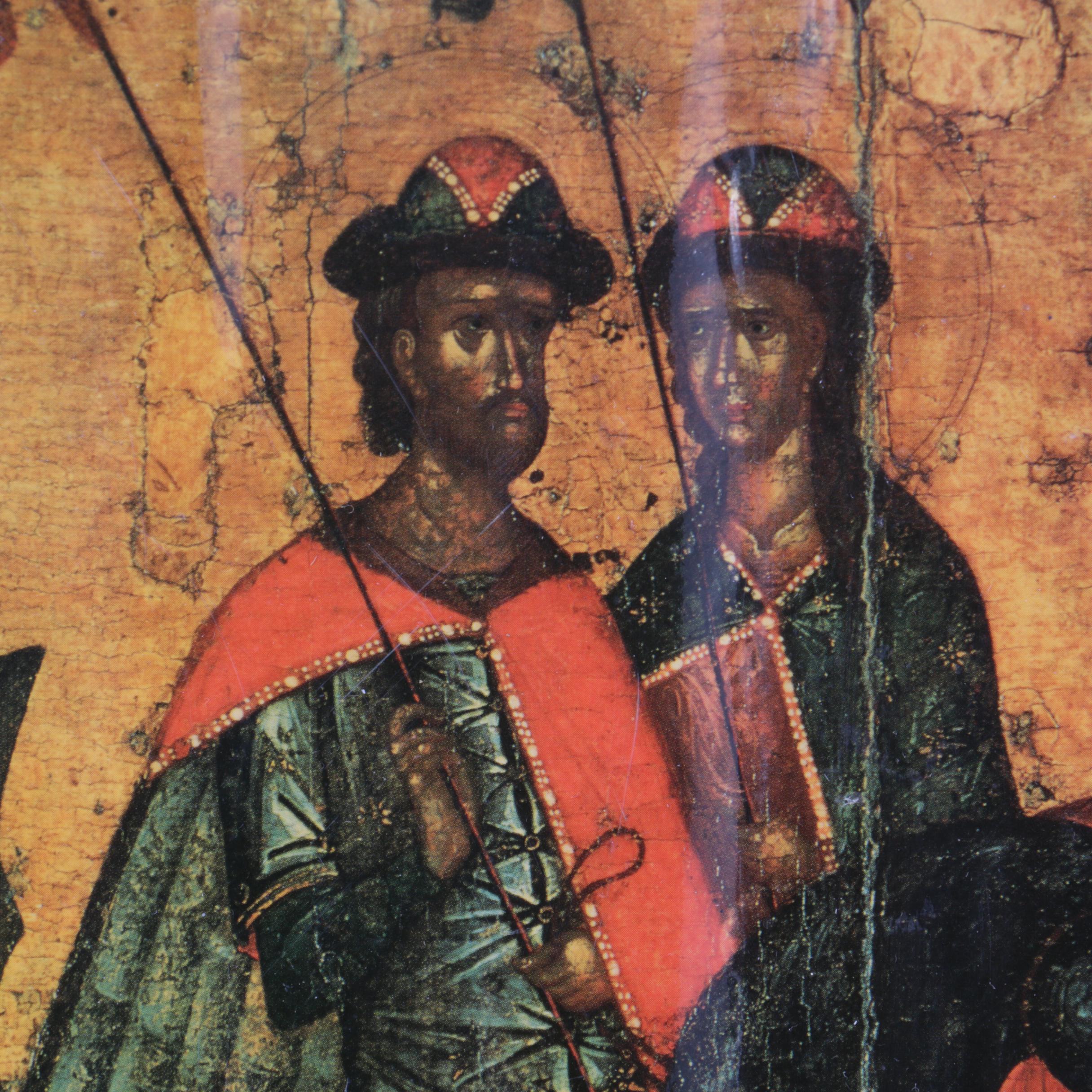 Reproduction Print After the Icon of Saints Boris and Gleb
