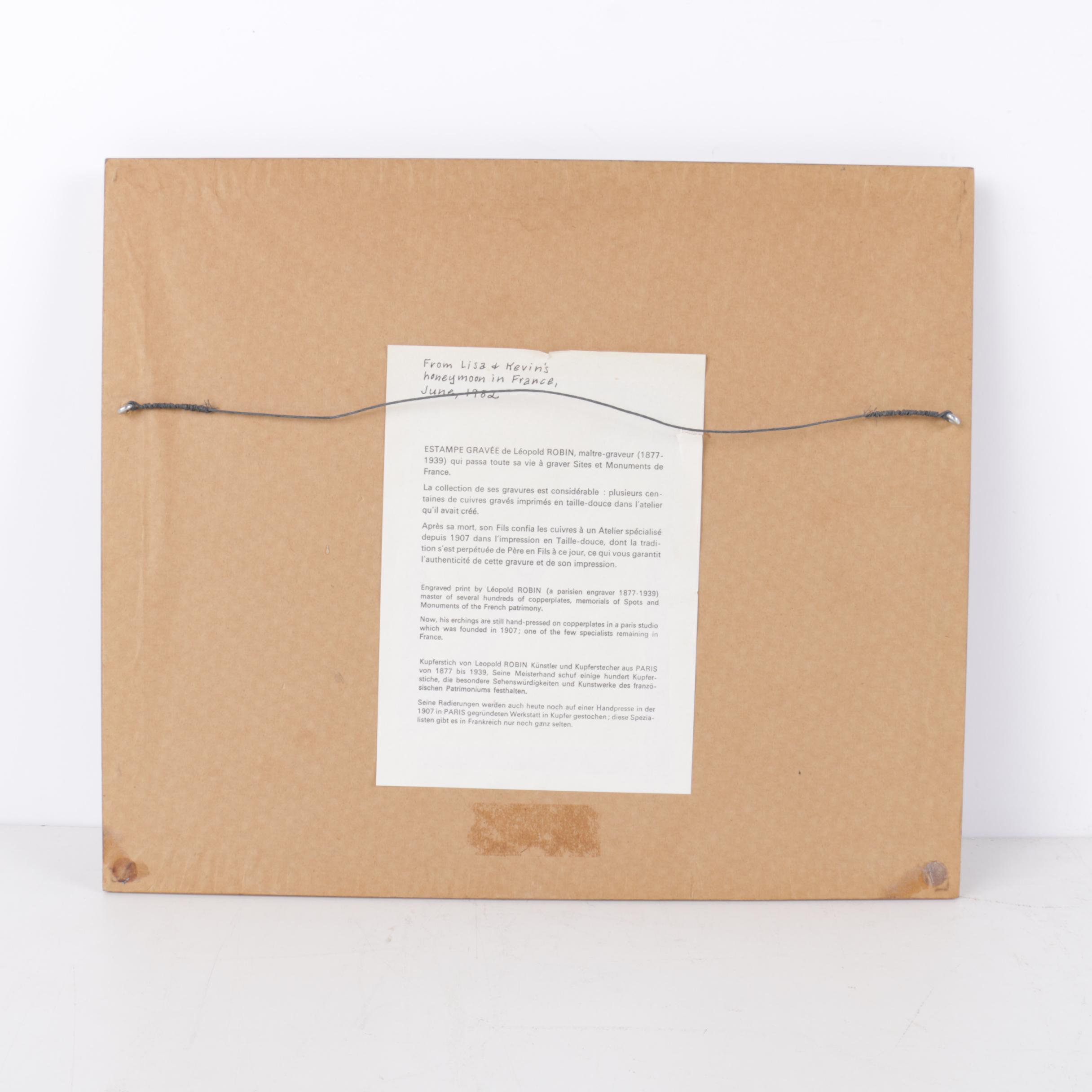 Leopold Robin Engraving of the Château de Chenonceau