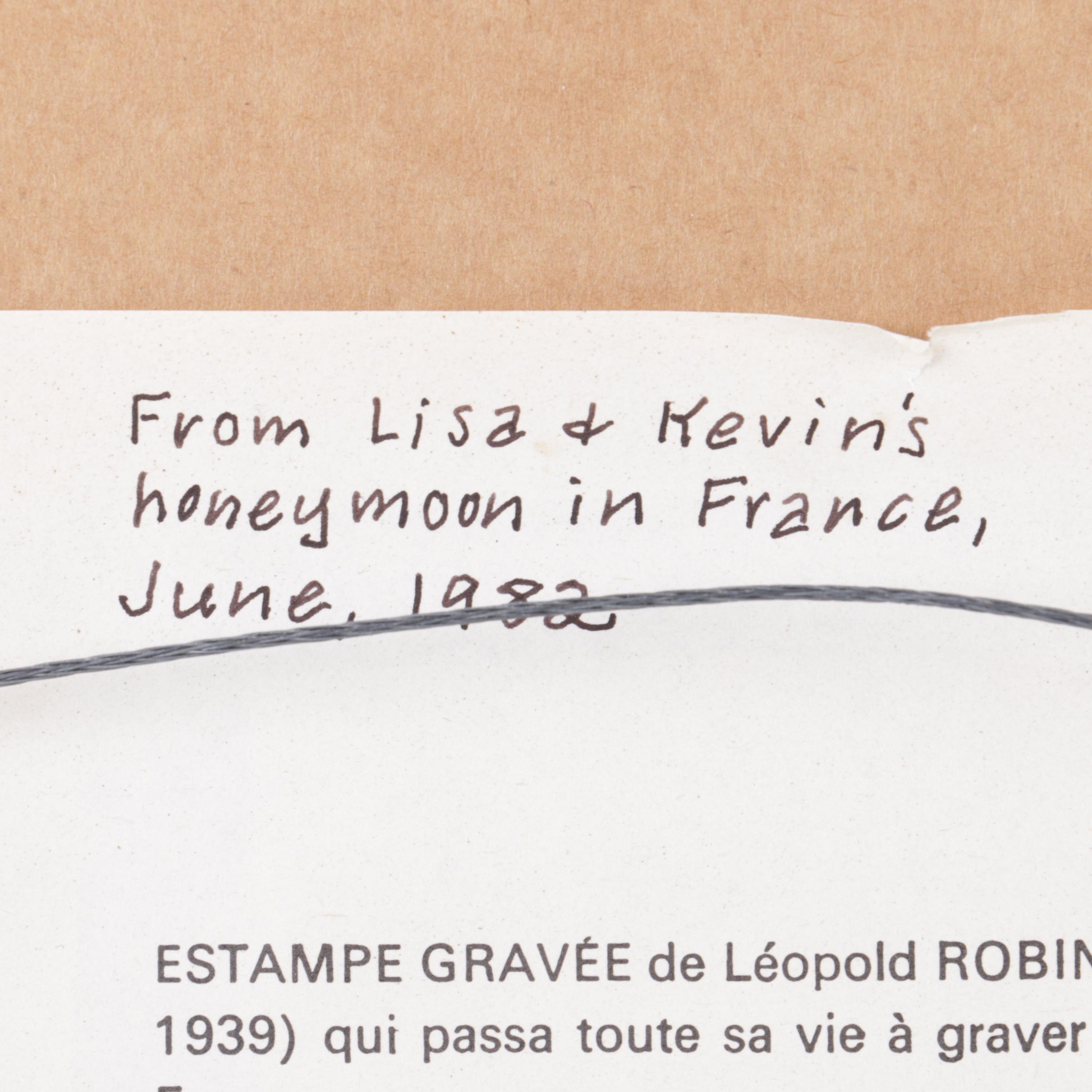 Leopold Robin Engraving of the Château de Chenonceau