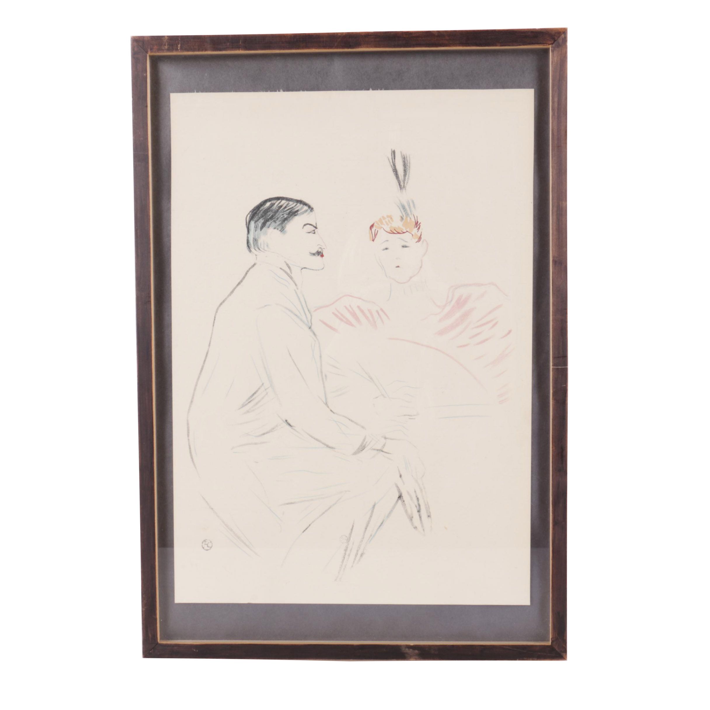 Lithograph after Henri de Toulouse-Lautrec's "Lucien Guitry et Jeanne Granier"