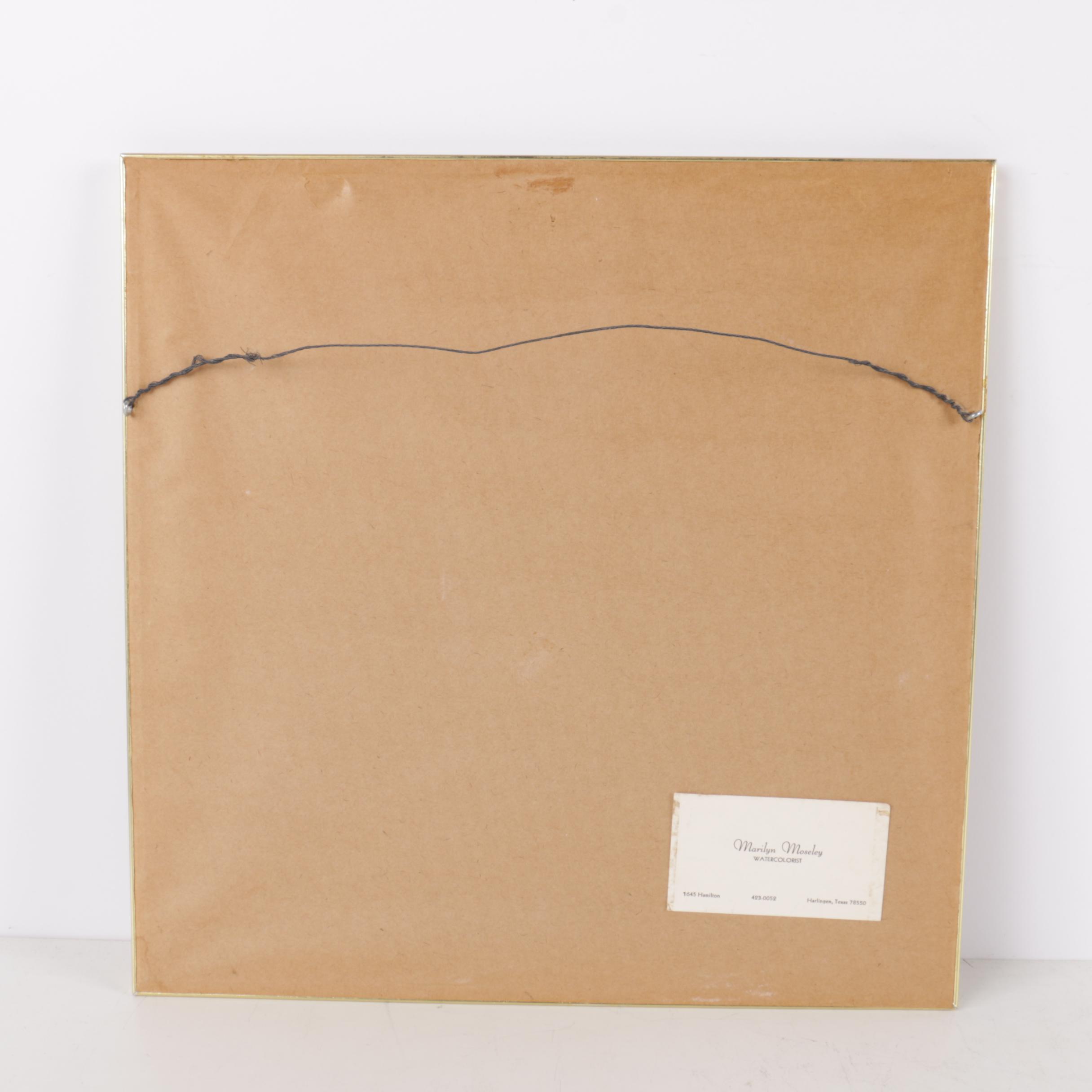 Marilyn Moseley Watercolor on Paper of a Wooded Landscape