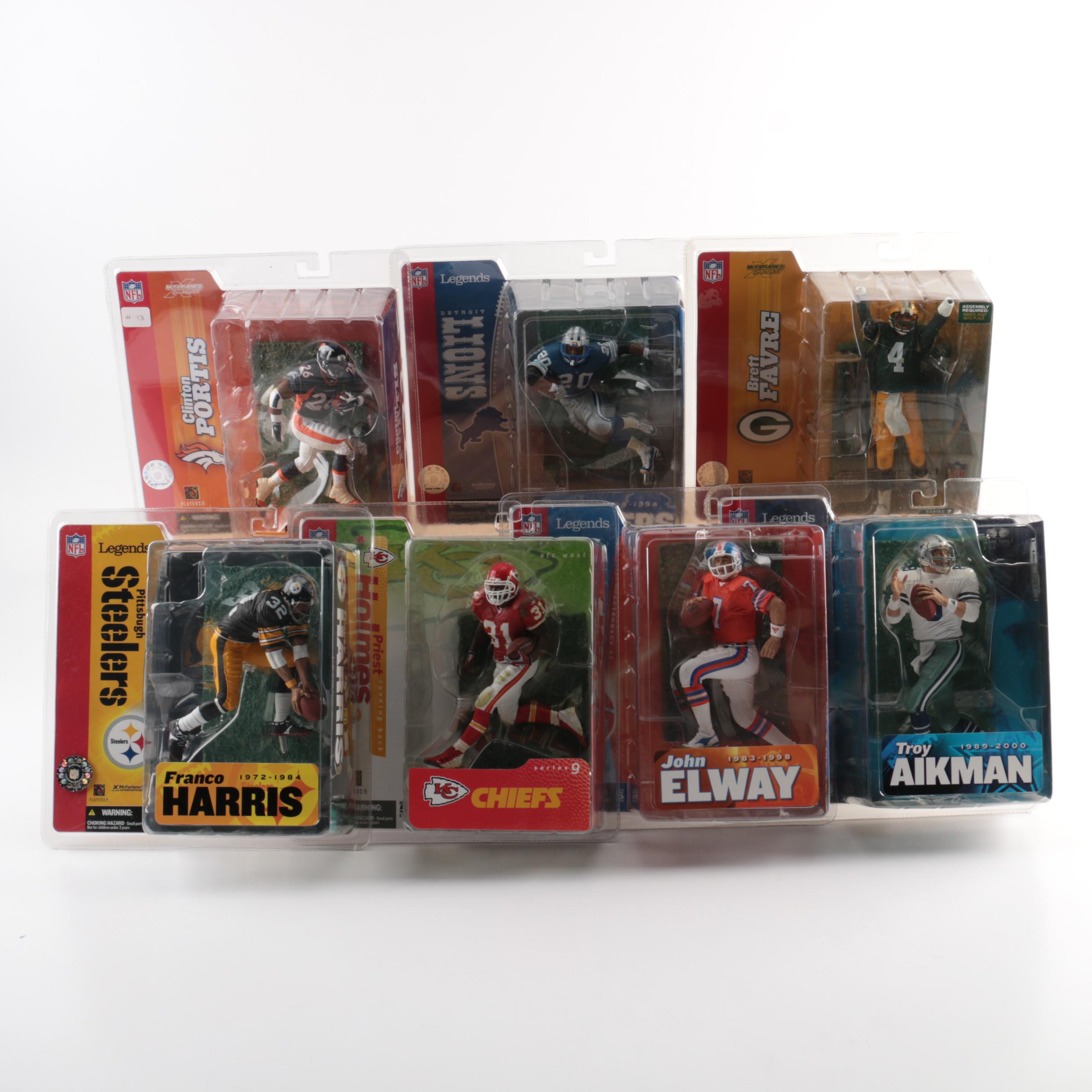 Seven NFL Legend Figurines