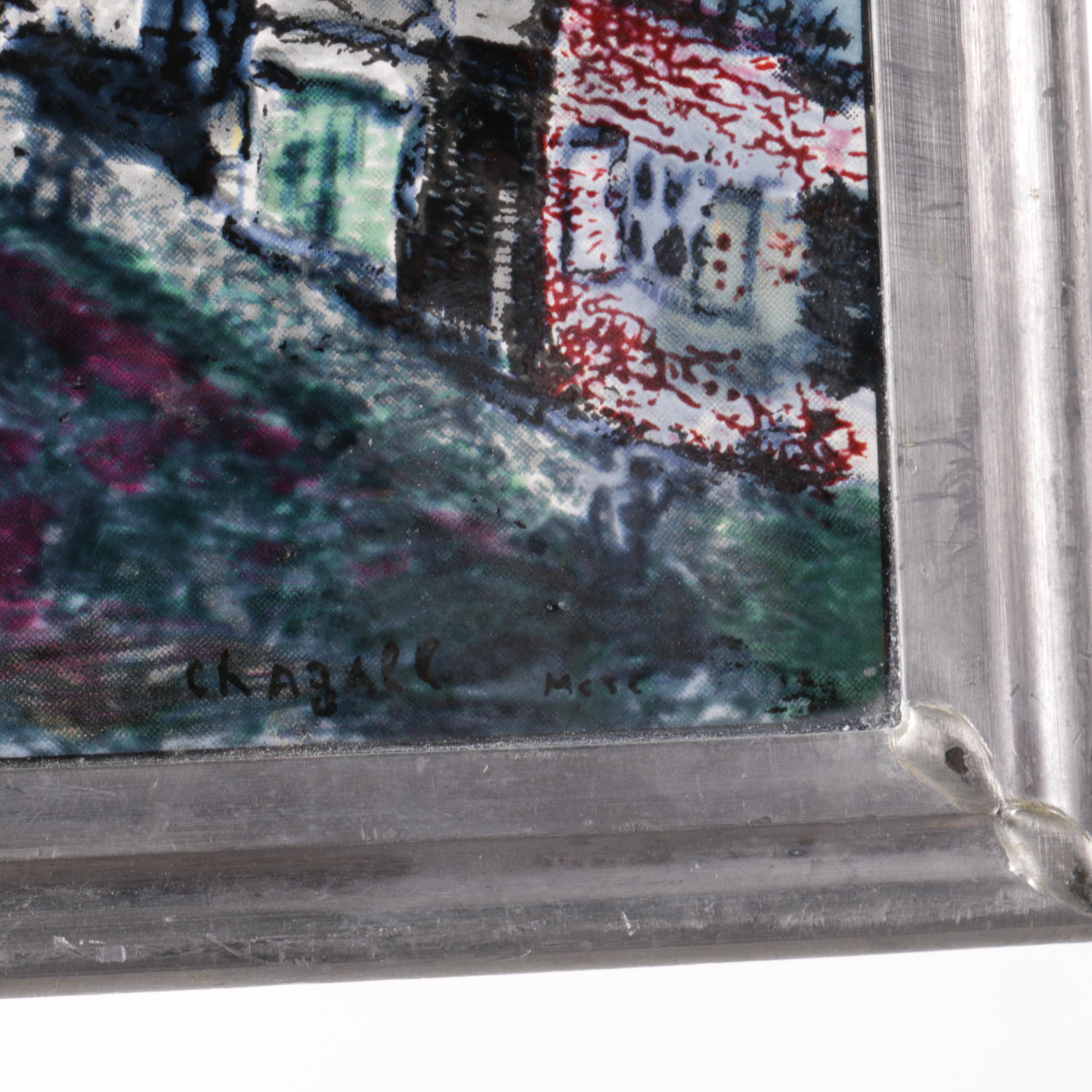 Reproduction Print on Glass After Marc Chagall