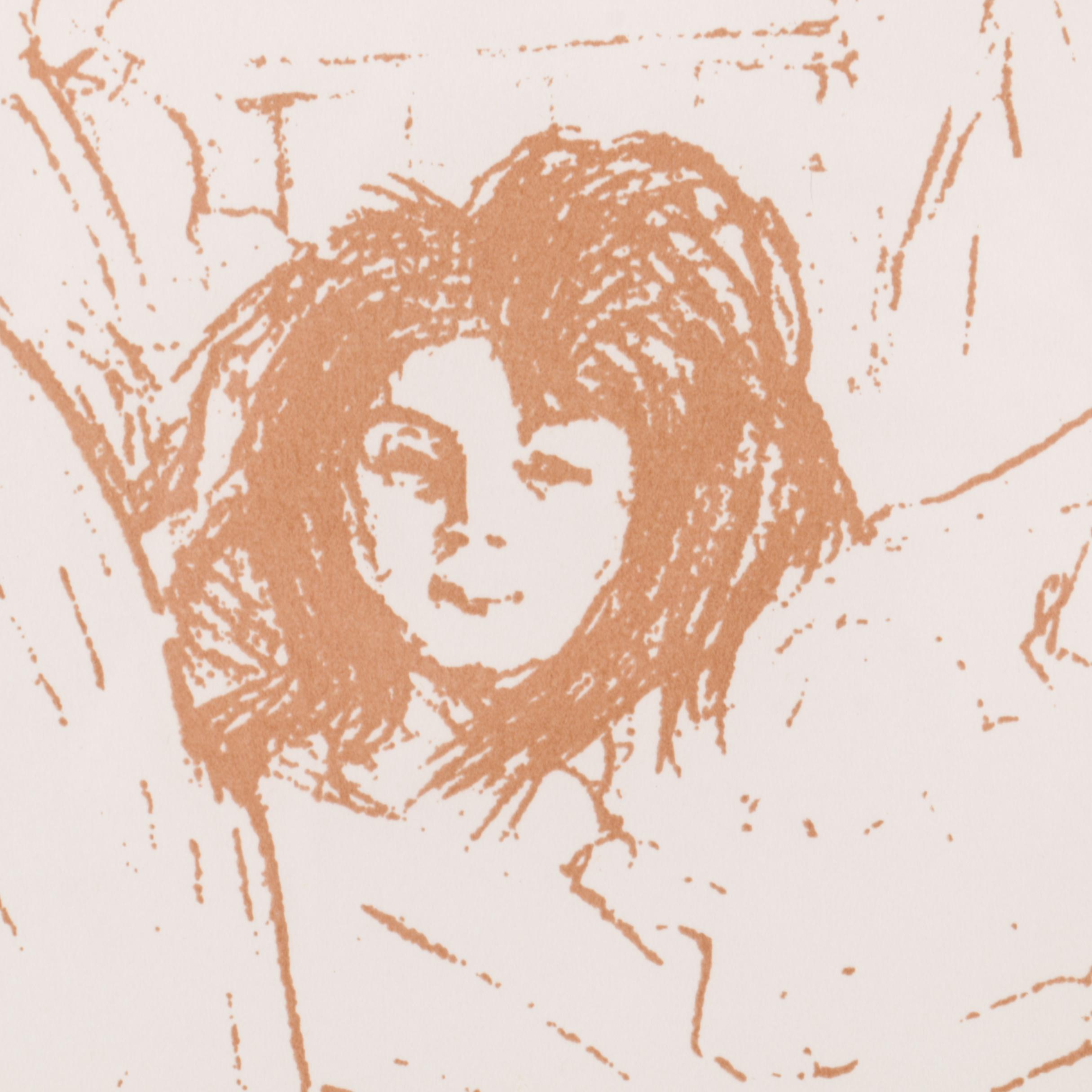 Lithograph Print on Paper After Henri Toulouse-Lautrec Sketch of People