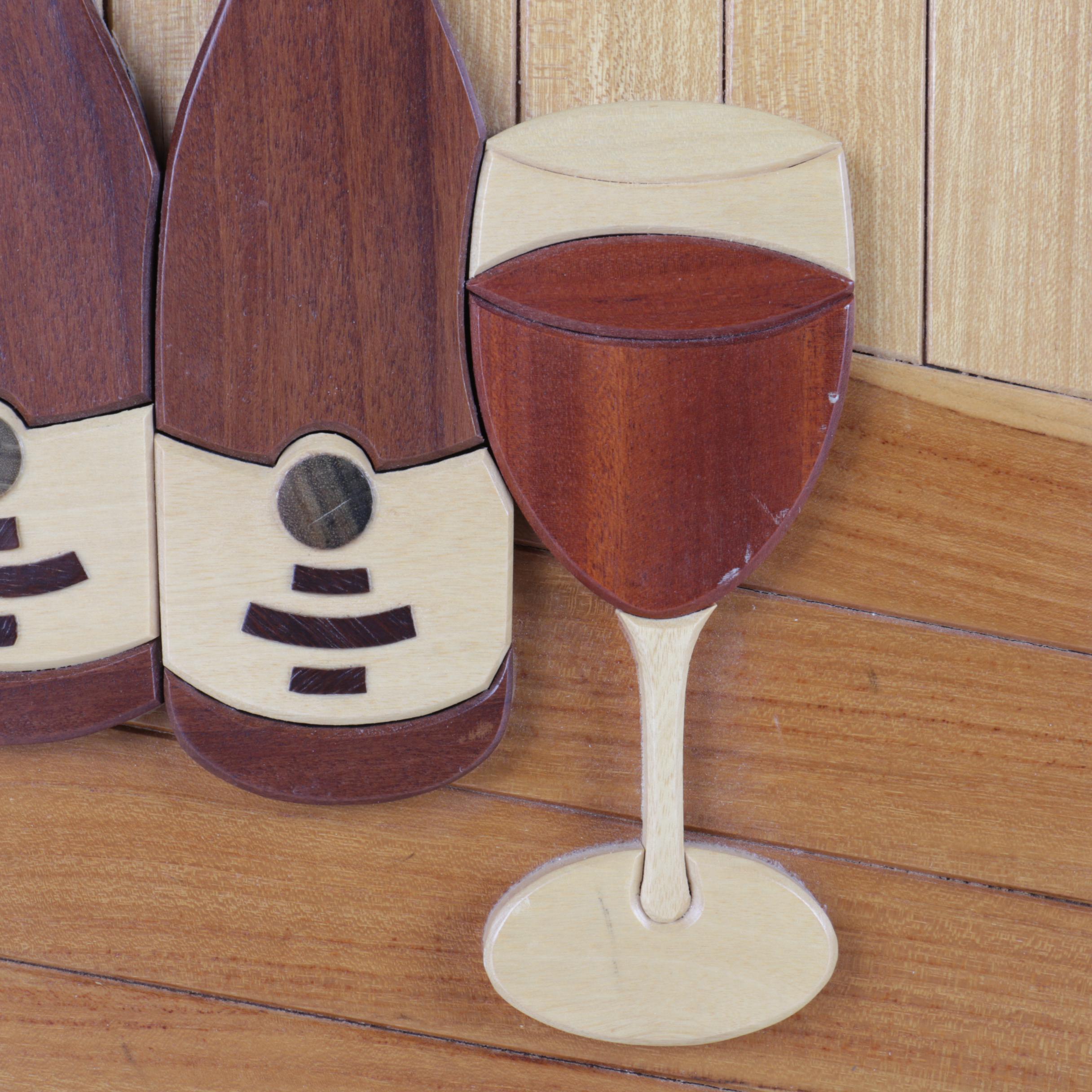 Ricci Carlo Wine-Themed Wooden Panel