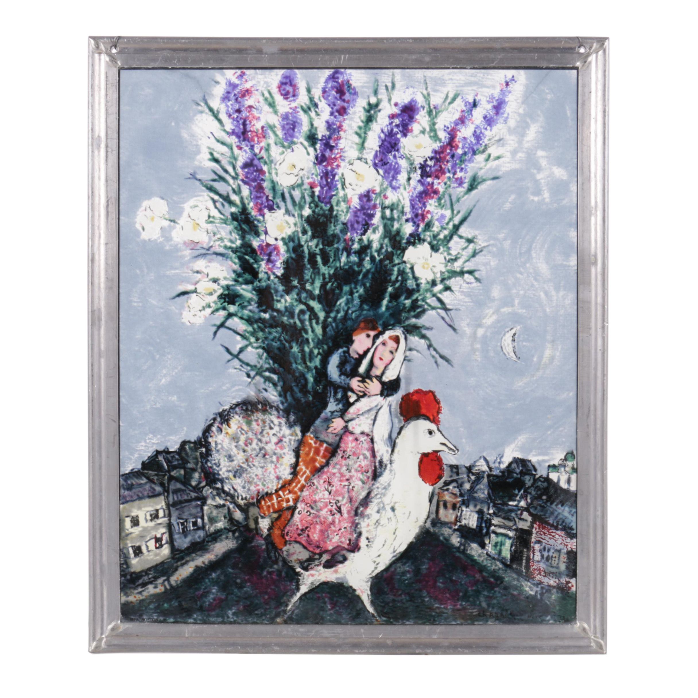 Reproduction Print on Glass After Marc Chagall