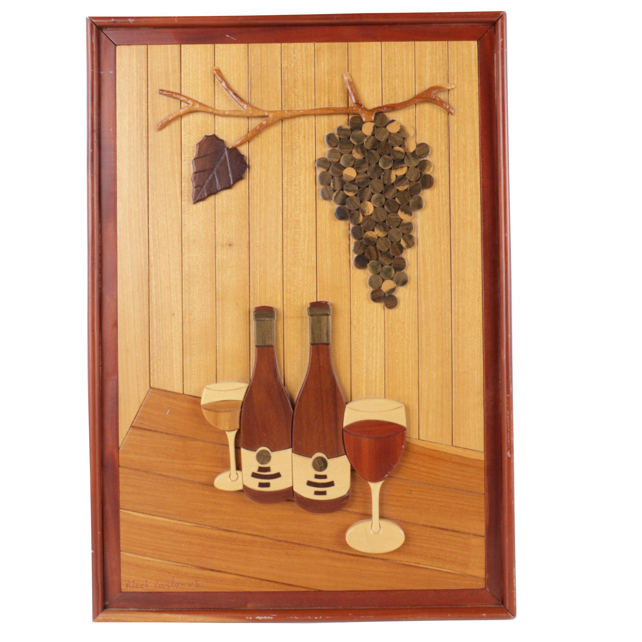Ricci Carlo Wine-Themed Wooden Panel