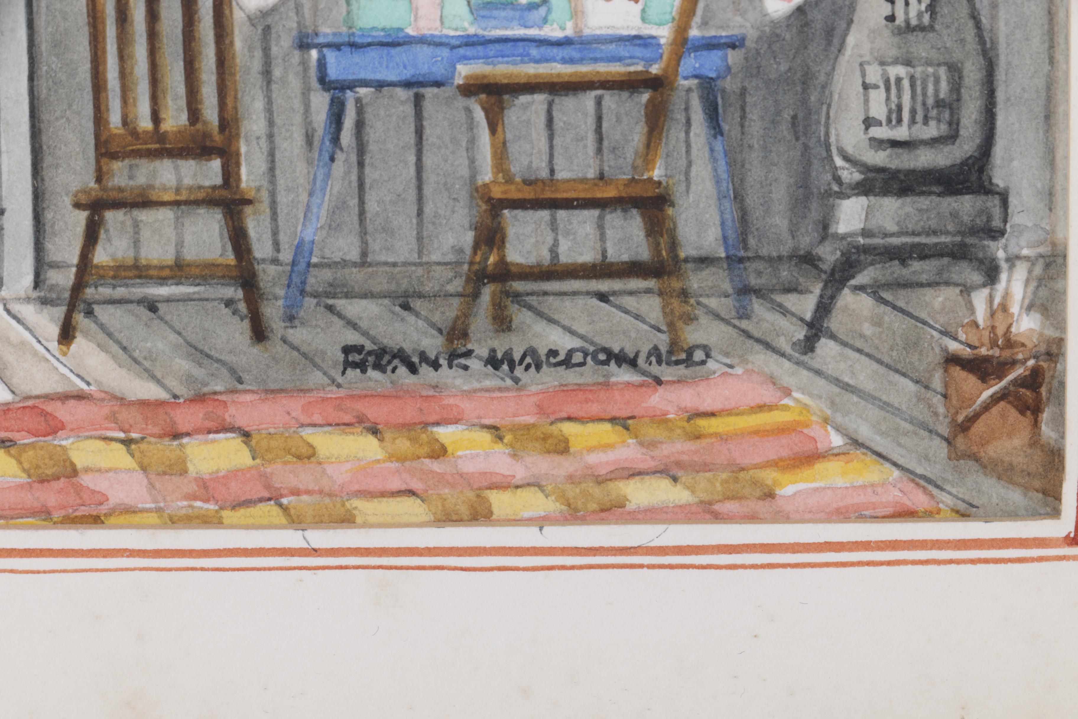 Frank MacDonald Watercolor Painting of a Coastal Home