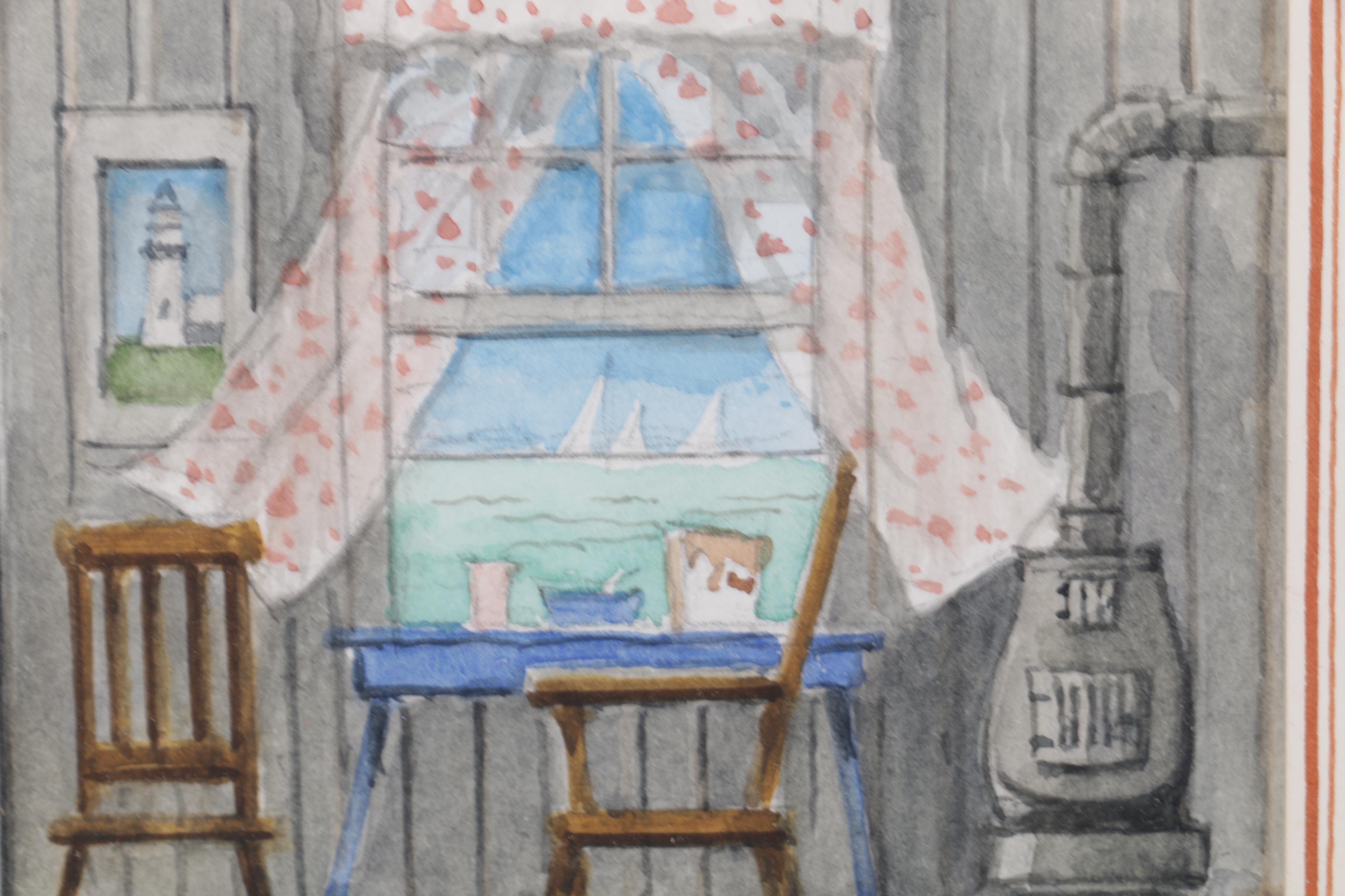 Frank MacDonald Watercolor Painting of a Coastal Home