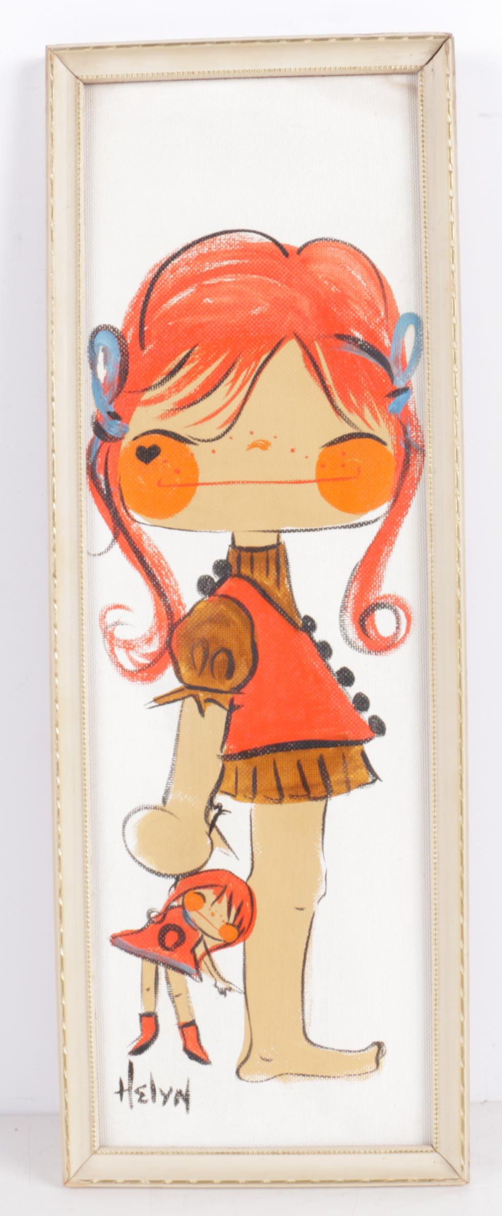 Helyn Mann Acrylic Painting on Canvas of Children