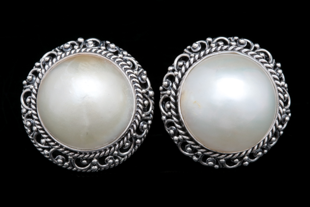 Sterling Silver and Mabé Pearl Earrings