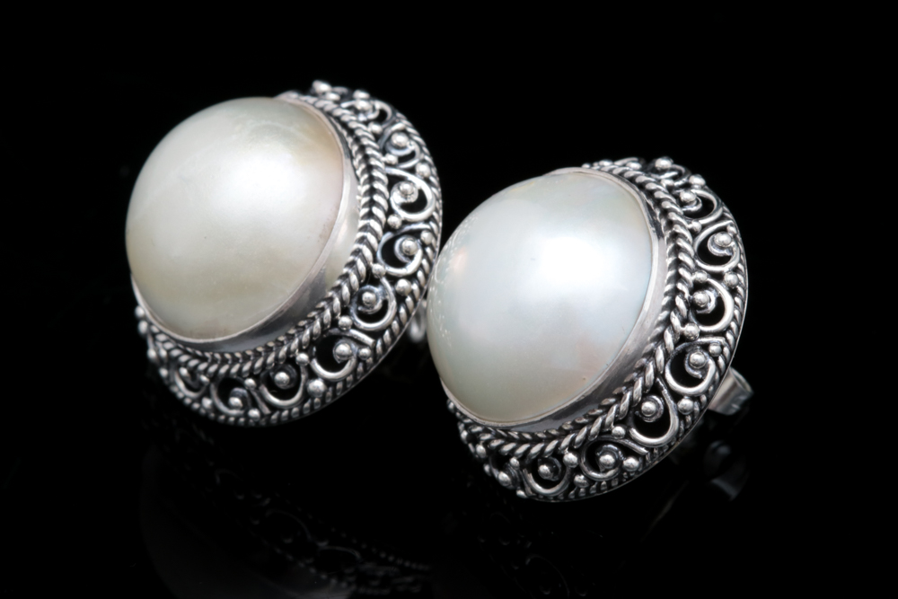 Sterling Silver and Mabé Pearl Earrings