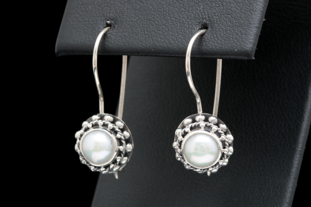 Sterling Silver and Freshwater Pearl Drop Earrings