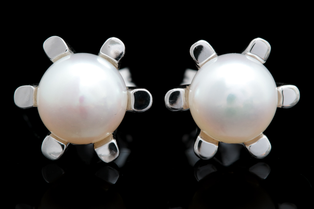 Bastian Sterling Silver and Pearl Stud Earrings