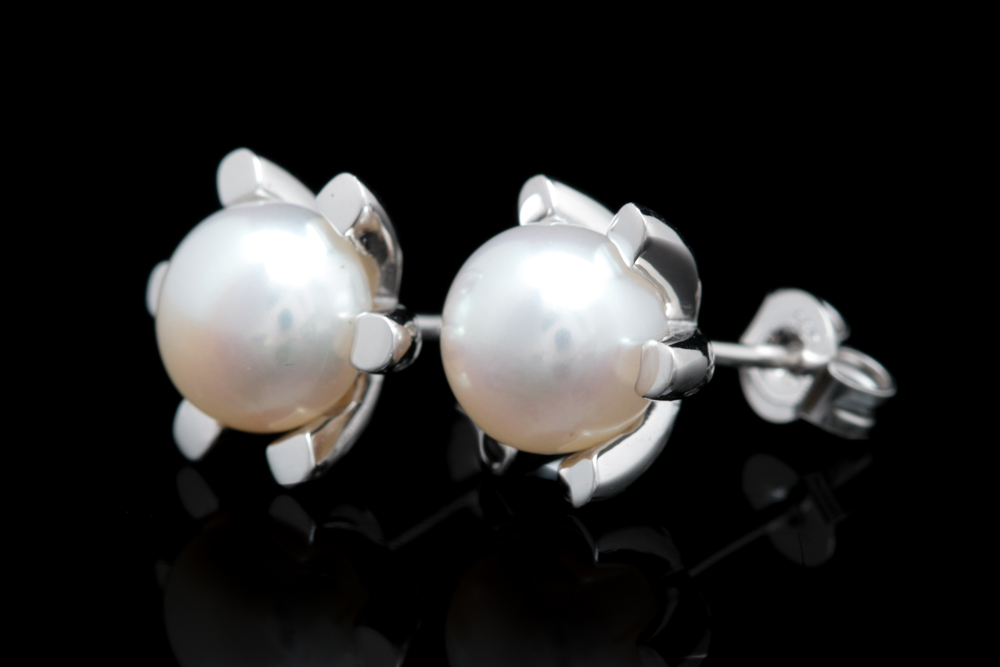 Bastian Sterling Silver and Pearl Stud Earrings