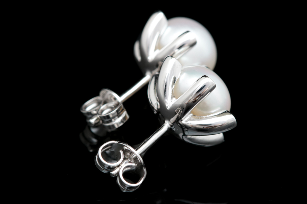 Bastian Sterling Silver and Pearl Stud Earrings