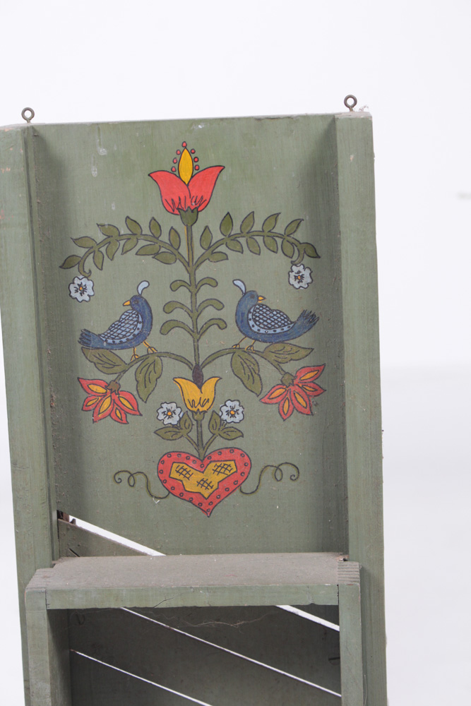 Vintage Tole Painted Ash Bin and Slaw Cutter