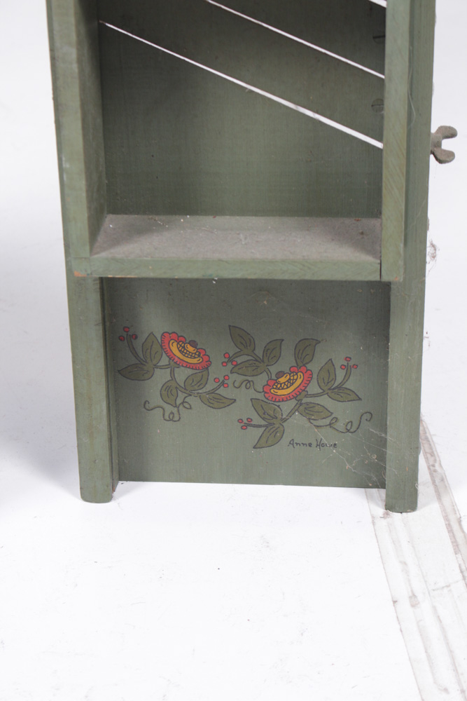 Vintage Tole Painted Ash Bin and Slaw Cutter