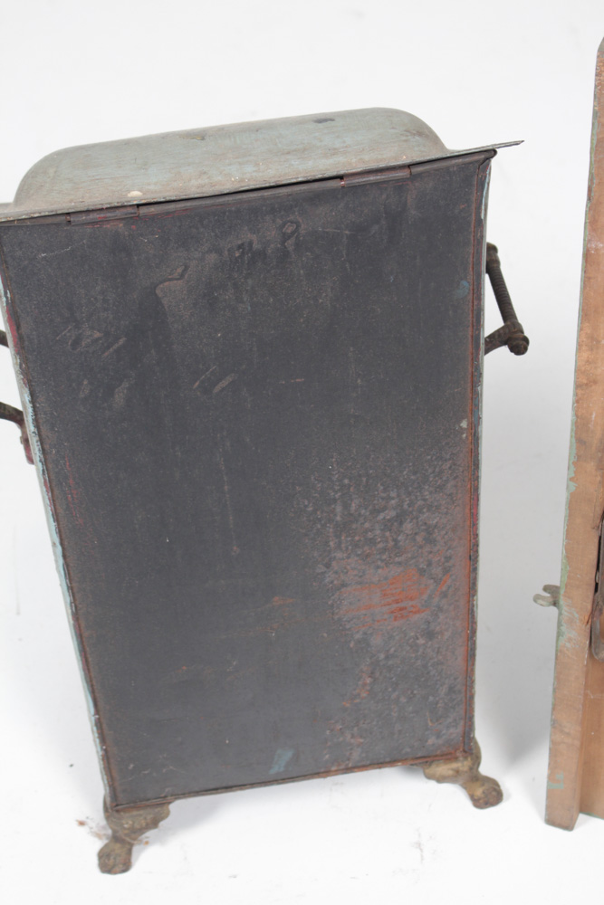 Vintage Tole Painted Ash Bin and Slaw Cutter