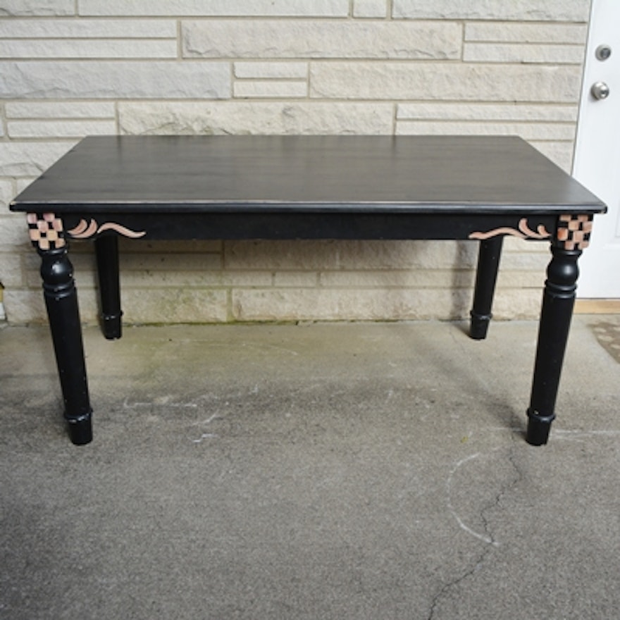Black Painted Wood Table