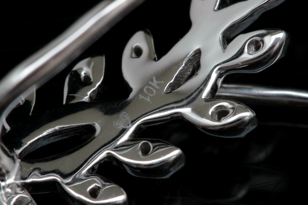 10K White Gold and Diamond Ear Climbers