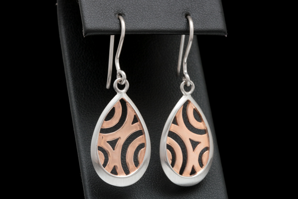 Bastian Rose Gold Wash on Sterling Silver Dangle Earrings