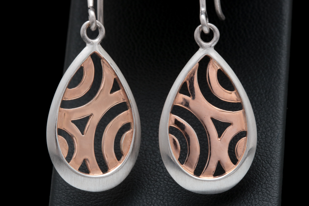 Bastian Rose Gold Wash on Sterling Silver Dangle Earrings