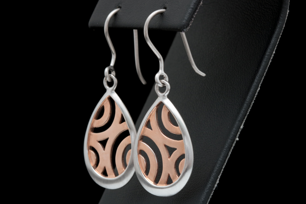 Bastian Rose Gold Wash on Sterling Silver Dangle Earrings