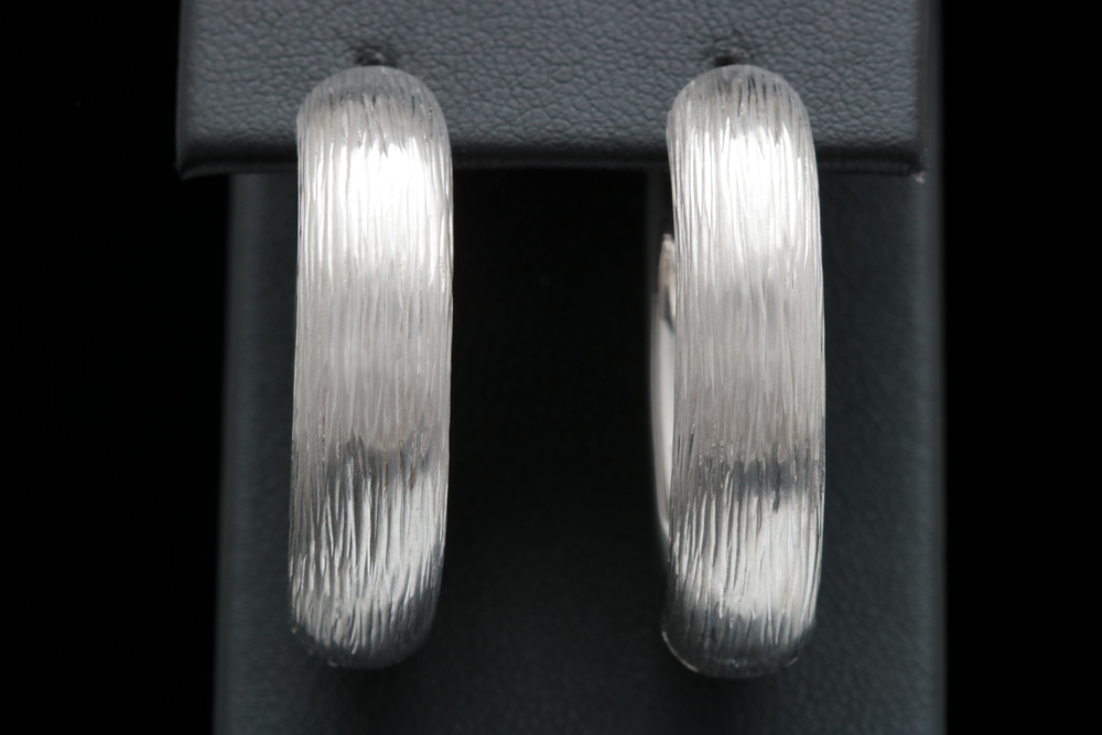 Bastian Sterling Silver Textured Hoop Earrings