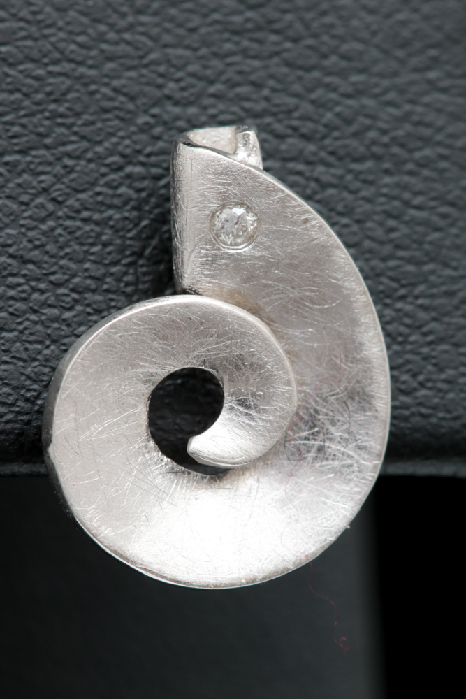 Sterling Silver and Diamond Earrings