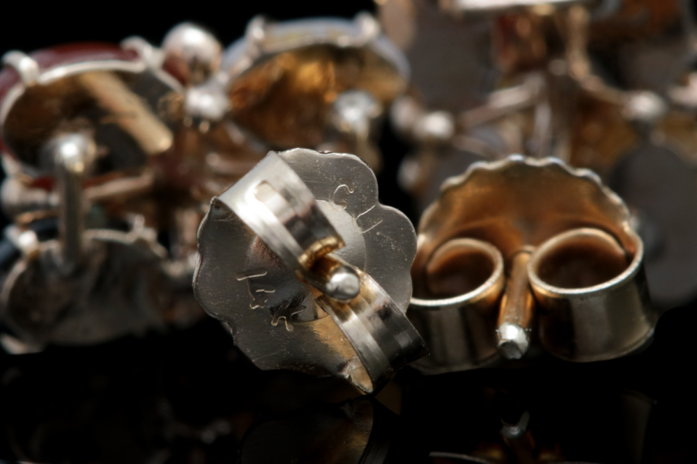 14K Yellow Gold and Multi-Colored Jadeite Earrings