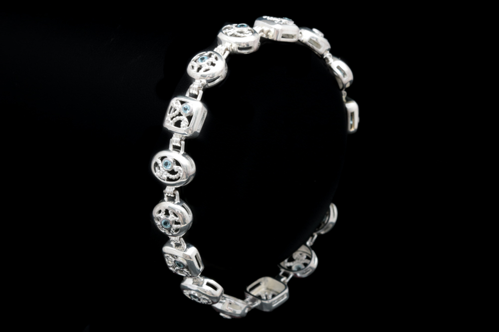 Sterling Silver and Blue Topaz Bracelet