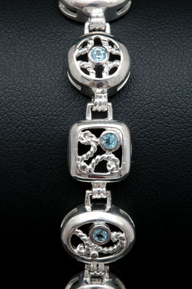 Sterling Silver and Blue Topaz Bracelet