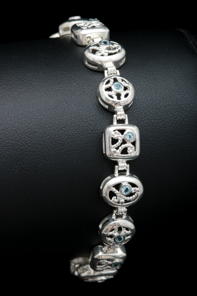 Sterling Silver and Blue Topaz Bracelet