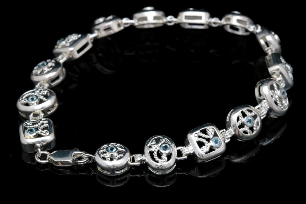 Sterling Silver and Blue Topaz Bracelet