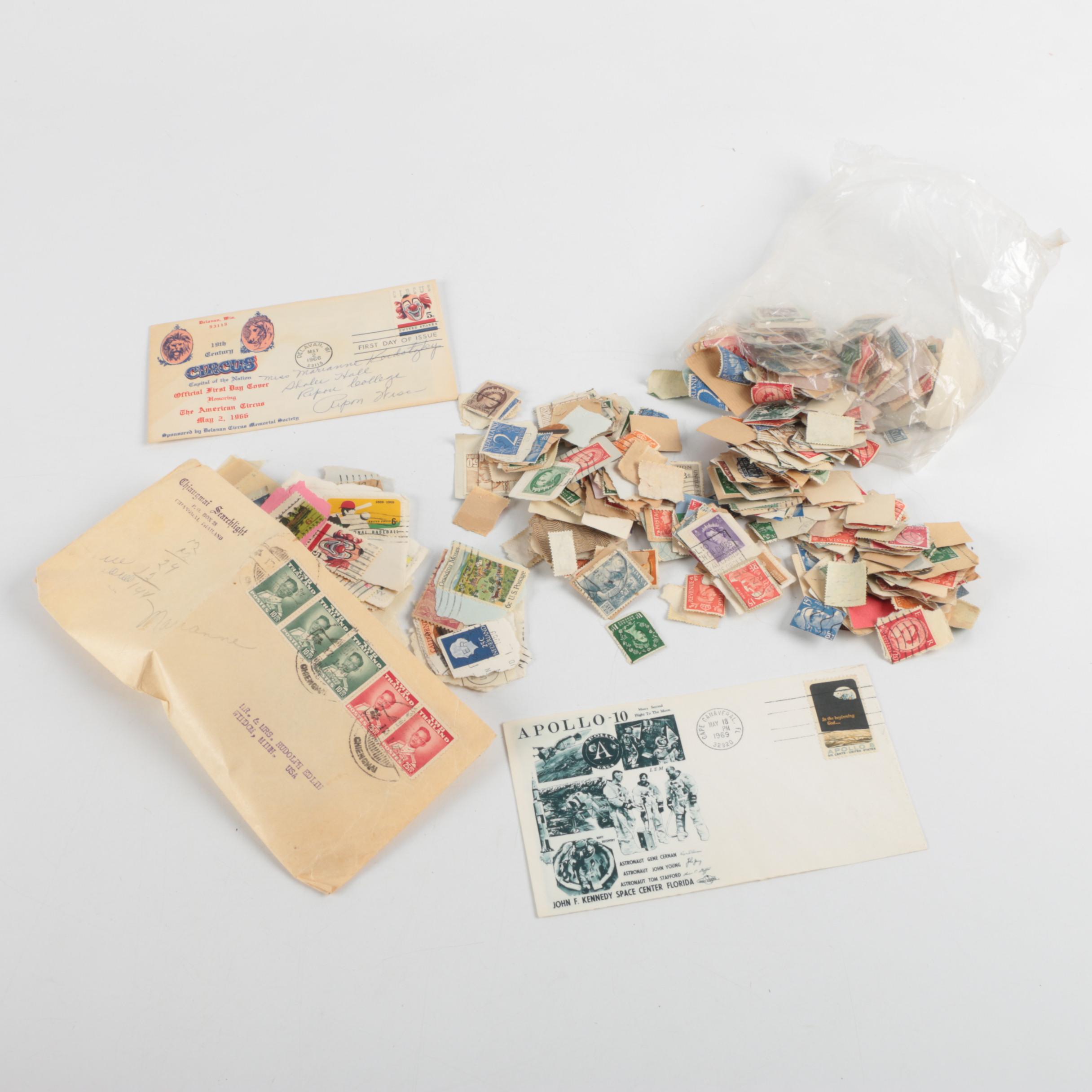 Vintage United States and Foreign Stamp Collection Including First Day Covers