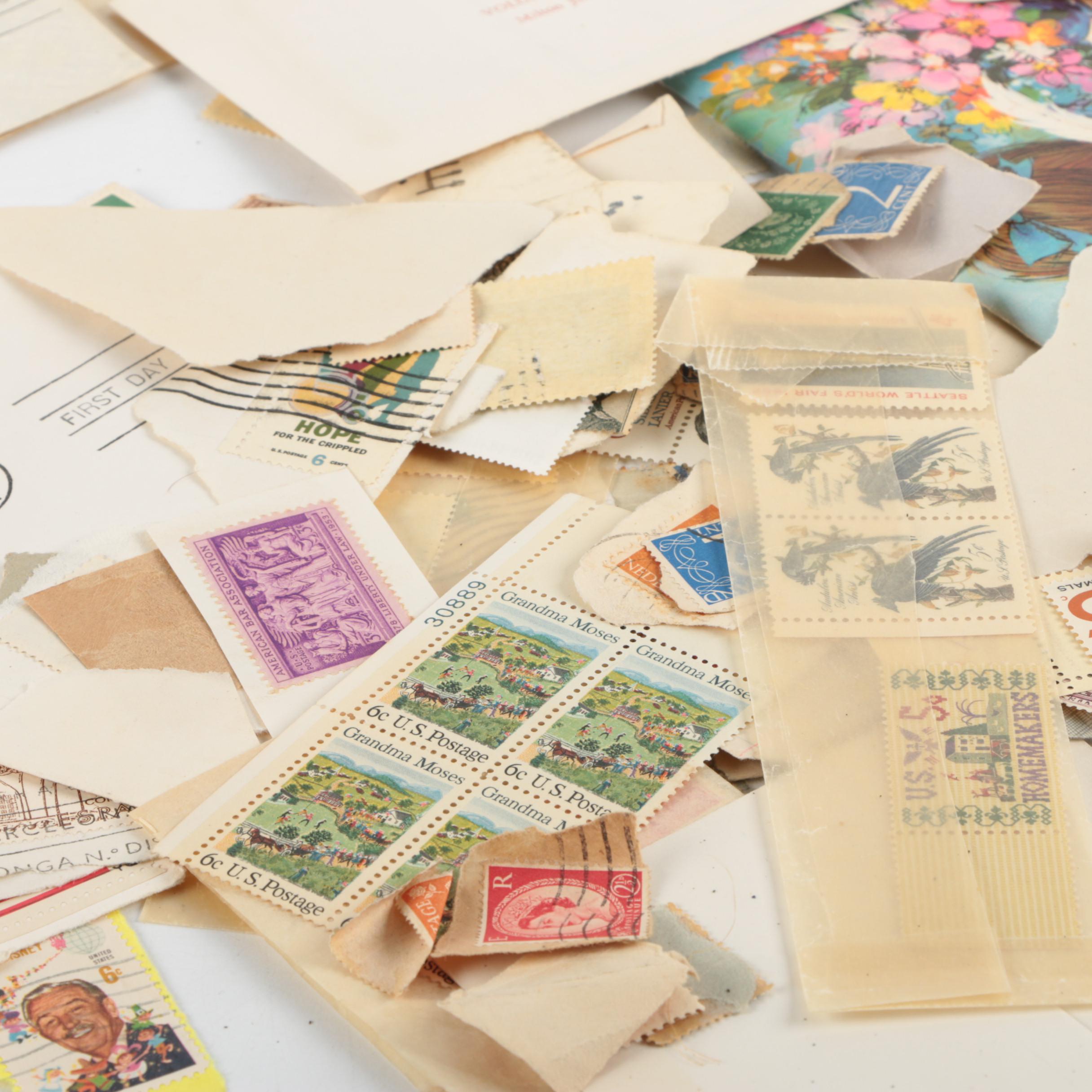 Vintage United States and Foreign Stamp Collection Including First Day Covers