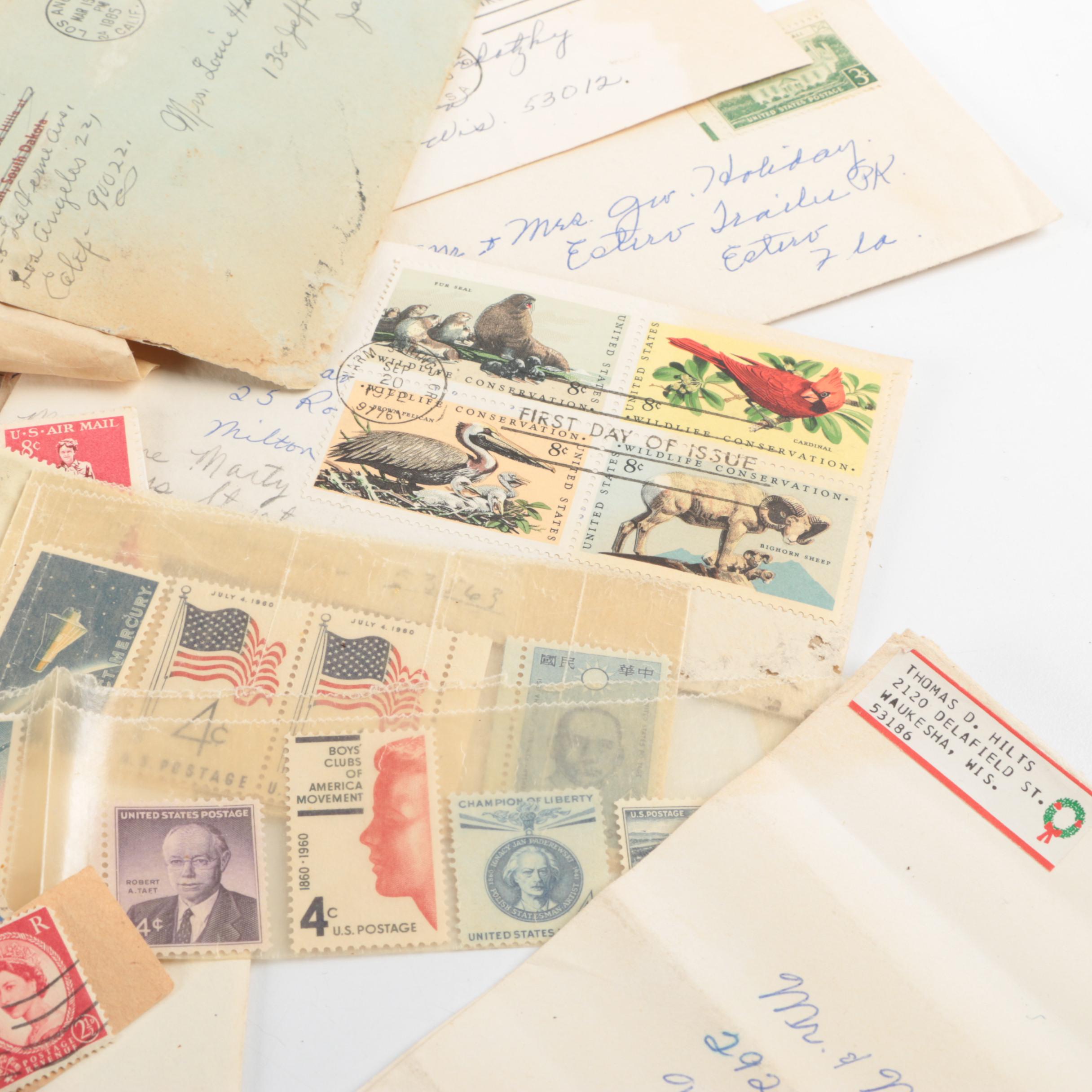 Vintage United States and Foreign Stamp Collection Including First Day Covers