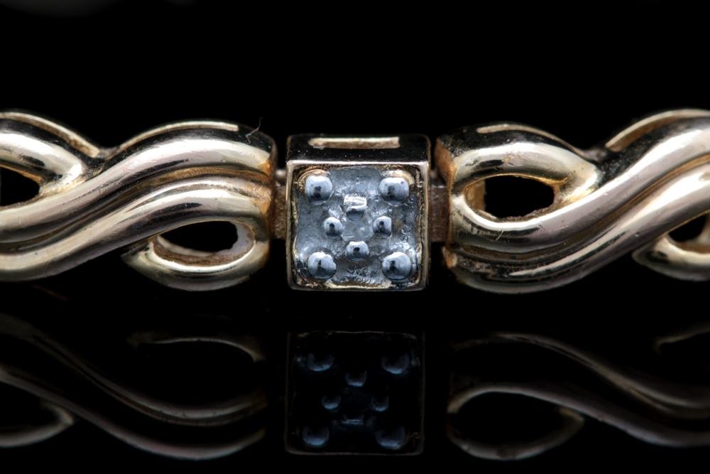 Gold Wash on Sterling Silver, Emerald and Diamond Bracelet